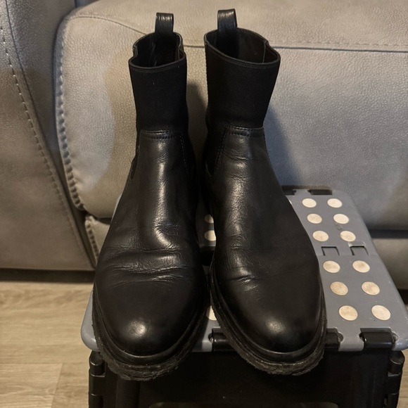 Vince Litton Black Leather Combat Chelsea waterproof Boots 9.5 - Picture 3 of 9